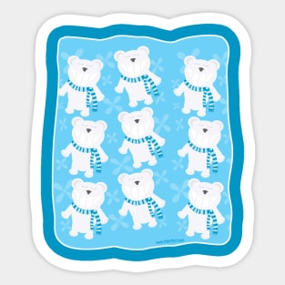 Smiling Polar Bears Sticker